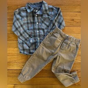 Ben Sherman | (2) piece blue plaid jogger outfit | boy 3t